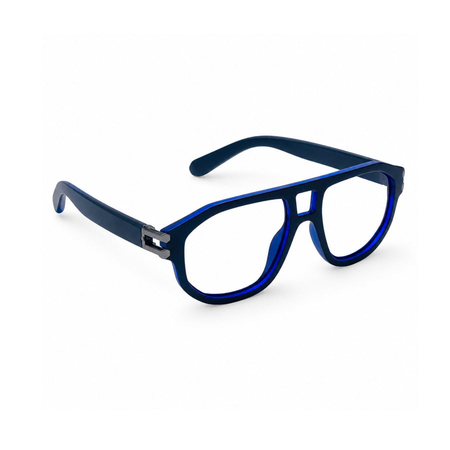 82104 VERLIN Navigator Computer Glasses in Navy Blue - angled view