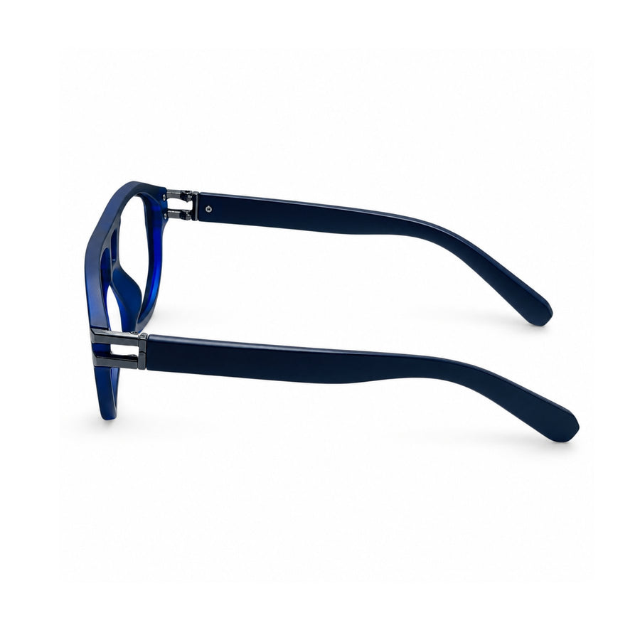 82104 VERLIN Navigator Computer Glasses in Navy Blue - temple and side view