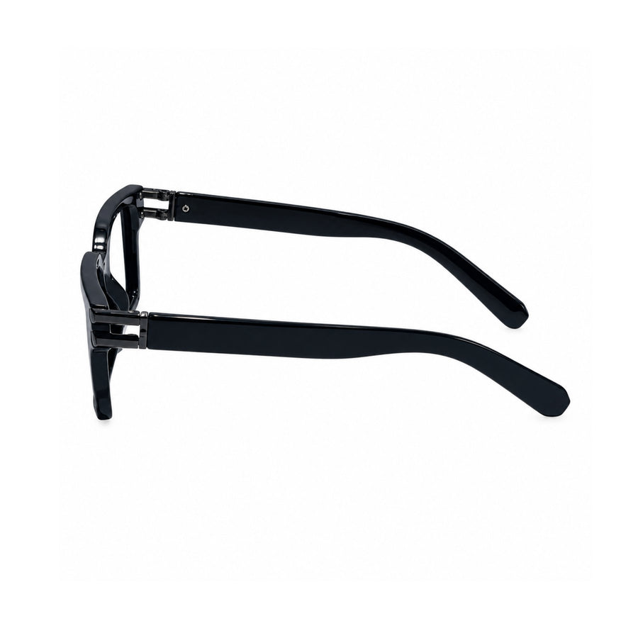 82106 VERLIN Square Computer Glasses in Black - temple and side view