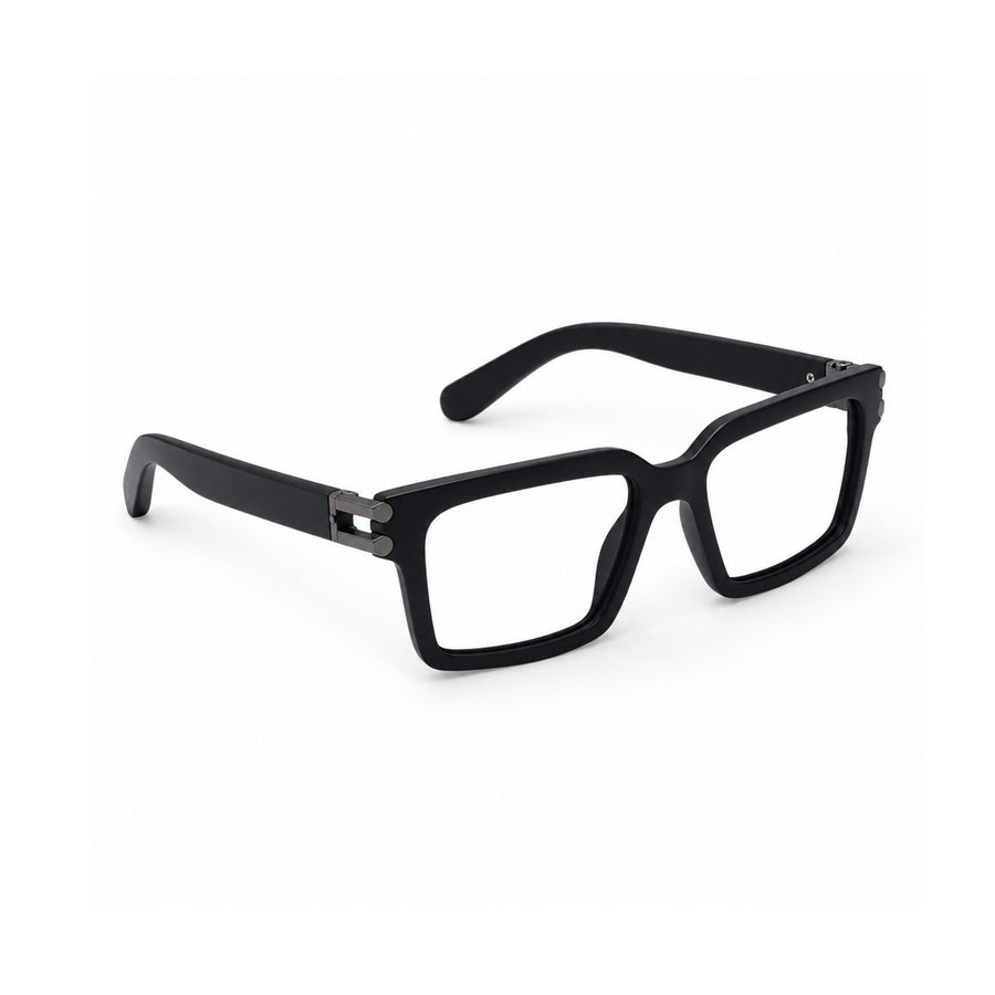 82106 VERLIN Square Computer Glasses in Matte Black - angled view
