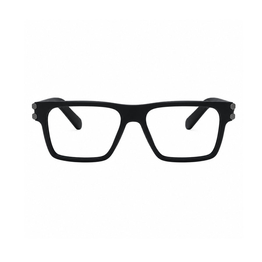 82107 VERLIN Flat-Top Square Computer Glasses in Matte Black - front view