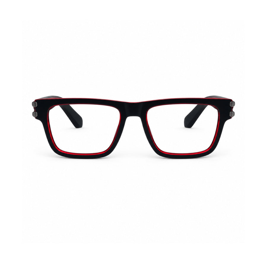 82109 VERLIN Rectangle Computer Glasses in Black Red - front view
