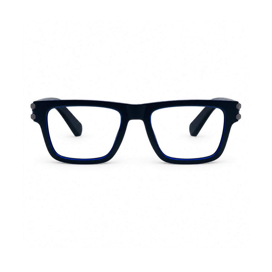 82109 VERLIN Rectangle Computer Glasses in Navy Blue - front view