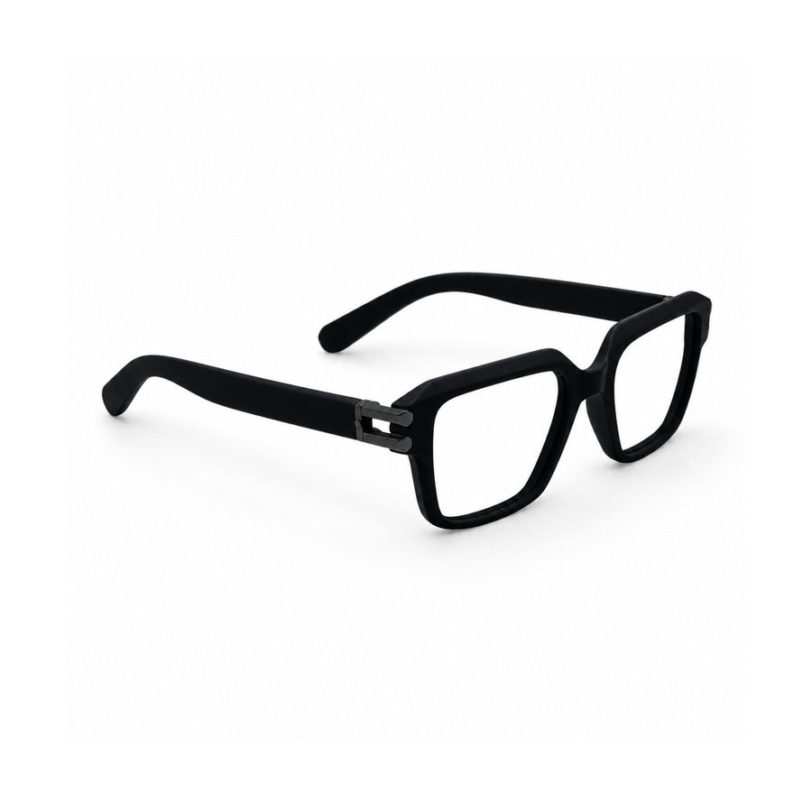 82110 VERLIN Square Computer Glasses in Matte Black - angled view