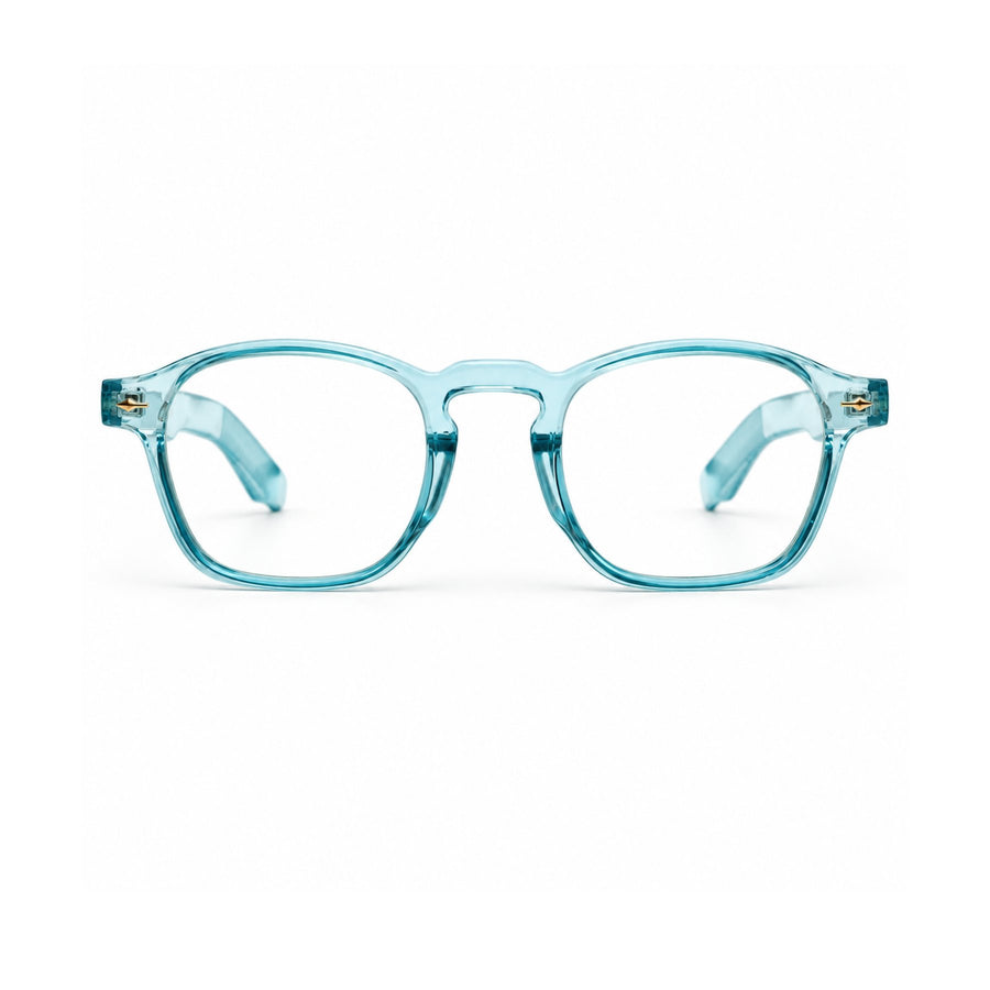 86307 VERLIN Square Optical Frame in Sky Blue - front view