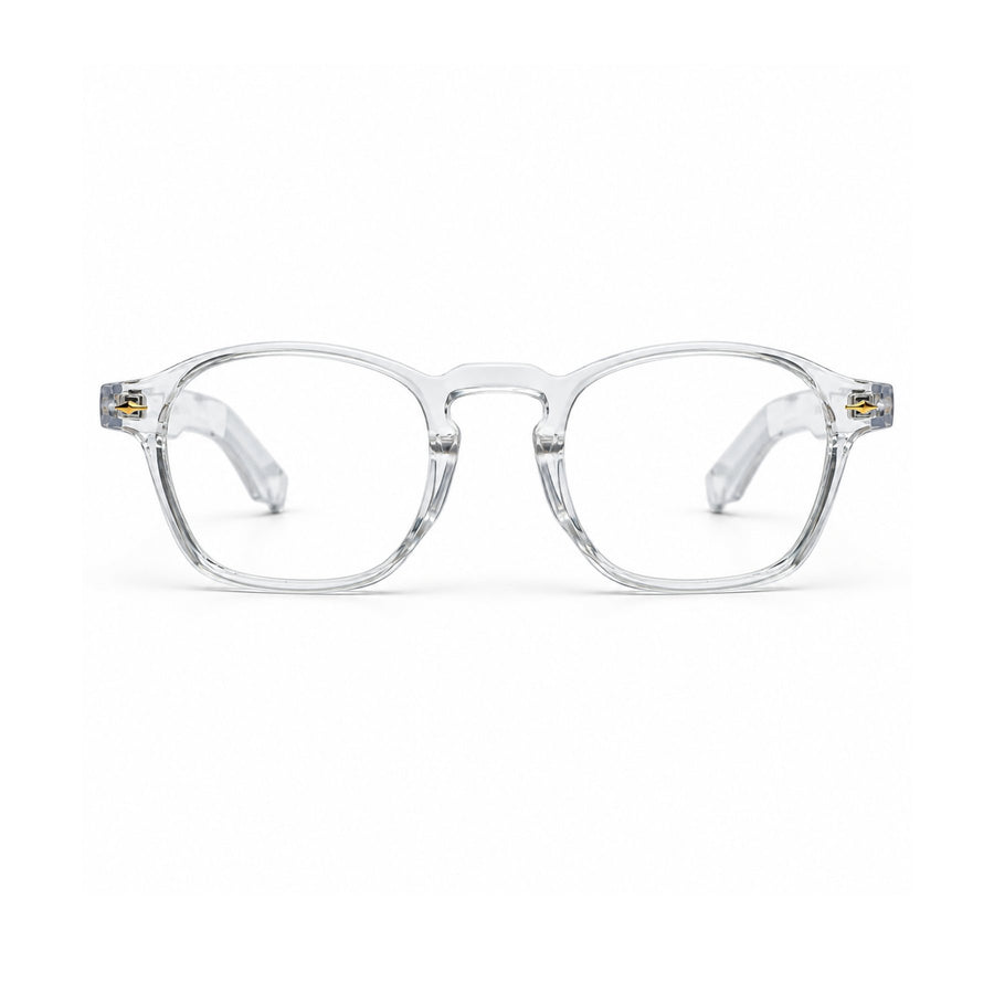 86307 VERLIN Square Optical Frame in Clear Crystal - front view