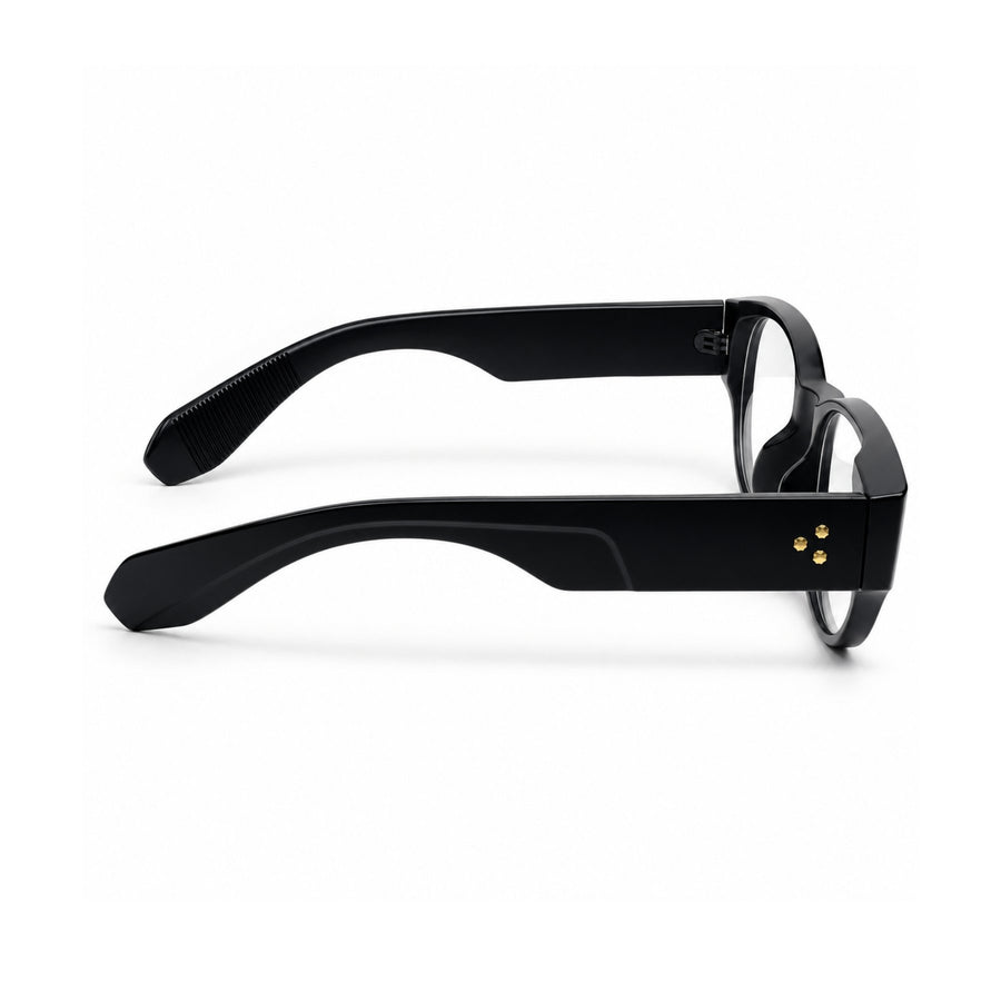 86309 VERLIN Oval Optical Frame in Black - temple and side view