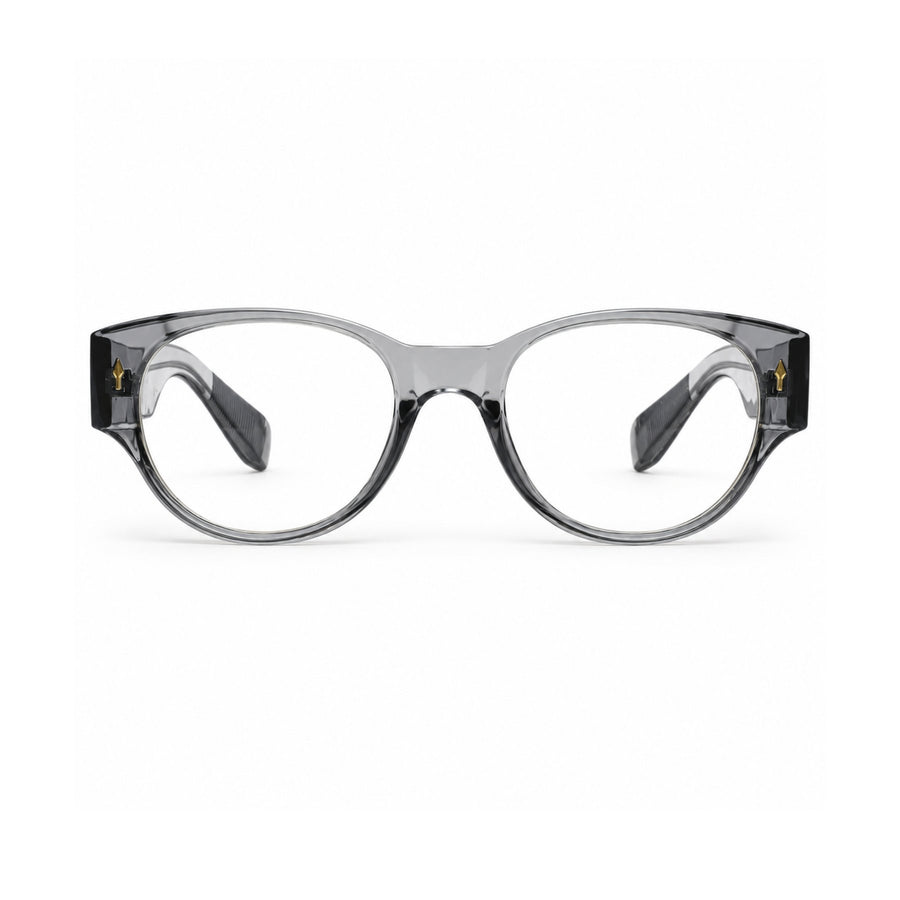 86309 VERLIN Oval Optical Frame in Grey Crystal - front view