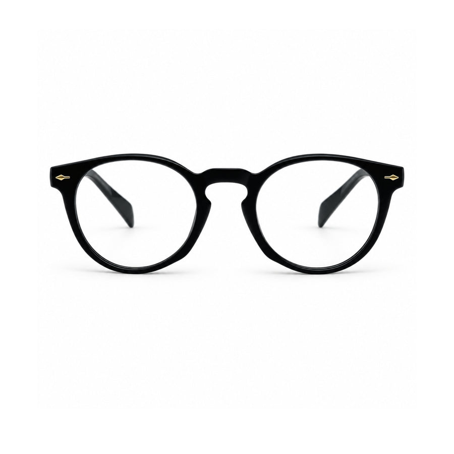 86310 VERLIN Round Optical Frame in Black - front view