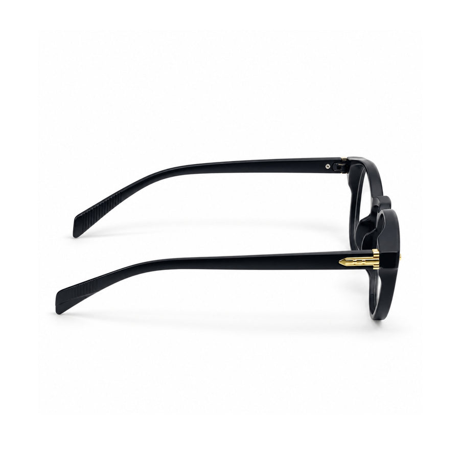 86310 VERLIN Round Optical Frame in Black - temple and side view