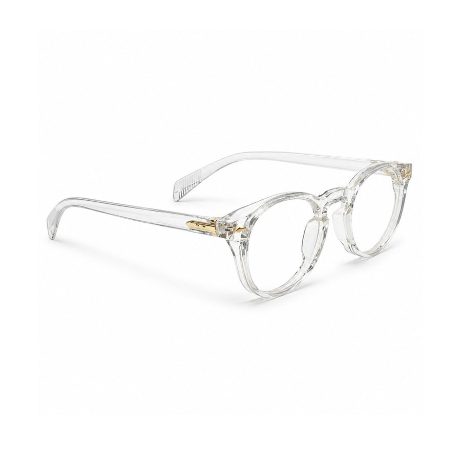 86310 VERLIN Round Optical Frame in Clear Crystal - opposite angle
