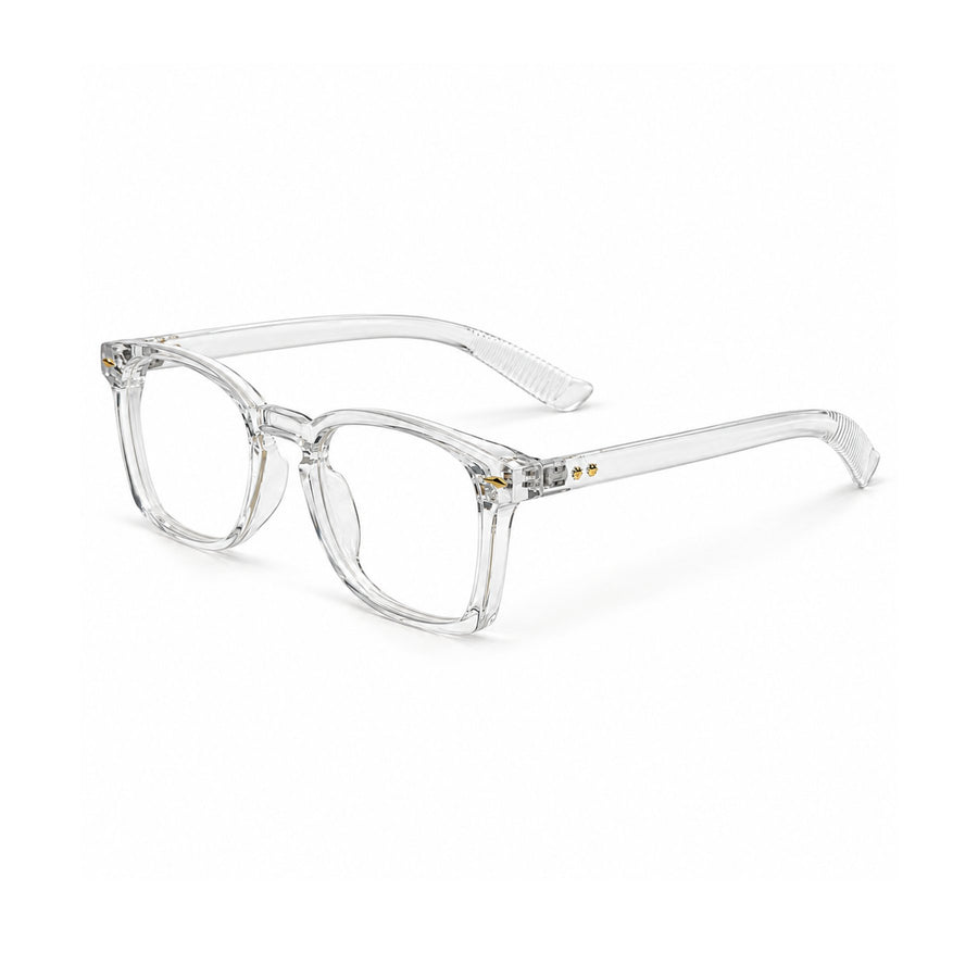 86312 VERLIN Square Optical Frame in Clear Crystal - angled view