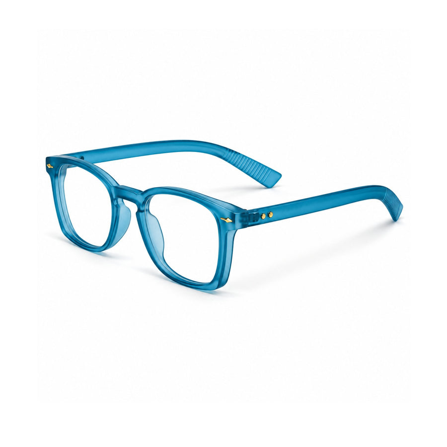 86312 VERLIN Square Optical Frame in Teal - angled view
