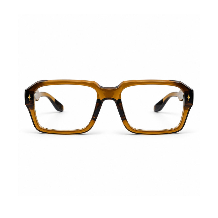86319 VERLIN Rectangle Optical Frame in Amber Tortoise - front view
