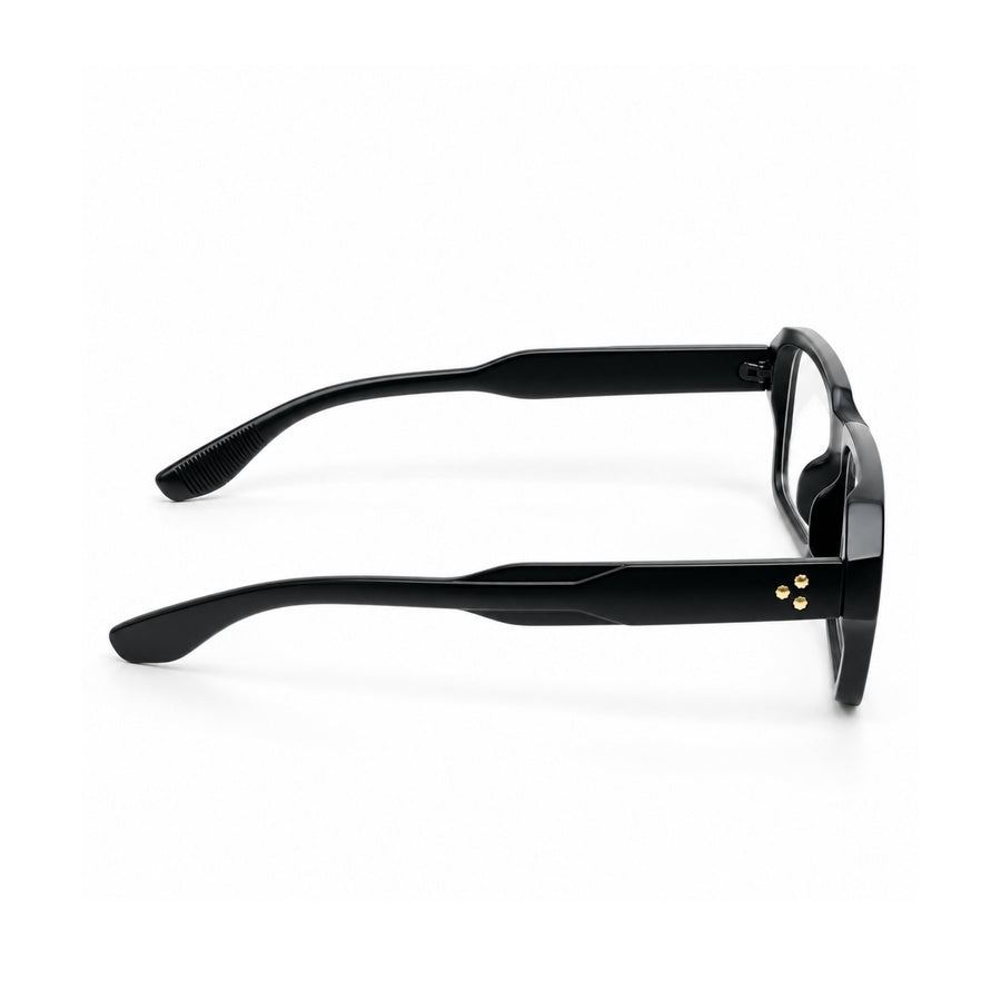 86319 VERLIN Rectangle Optical Frame in Black - temple and side view