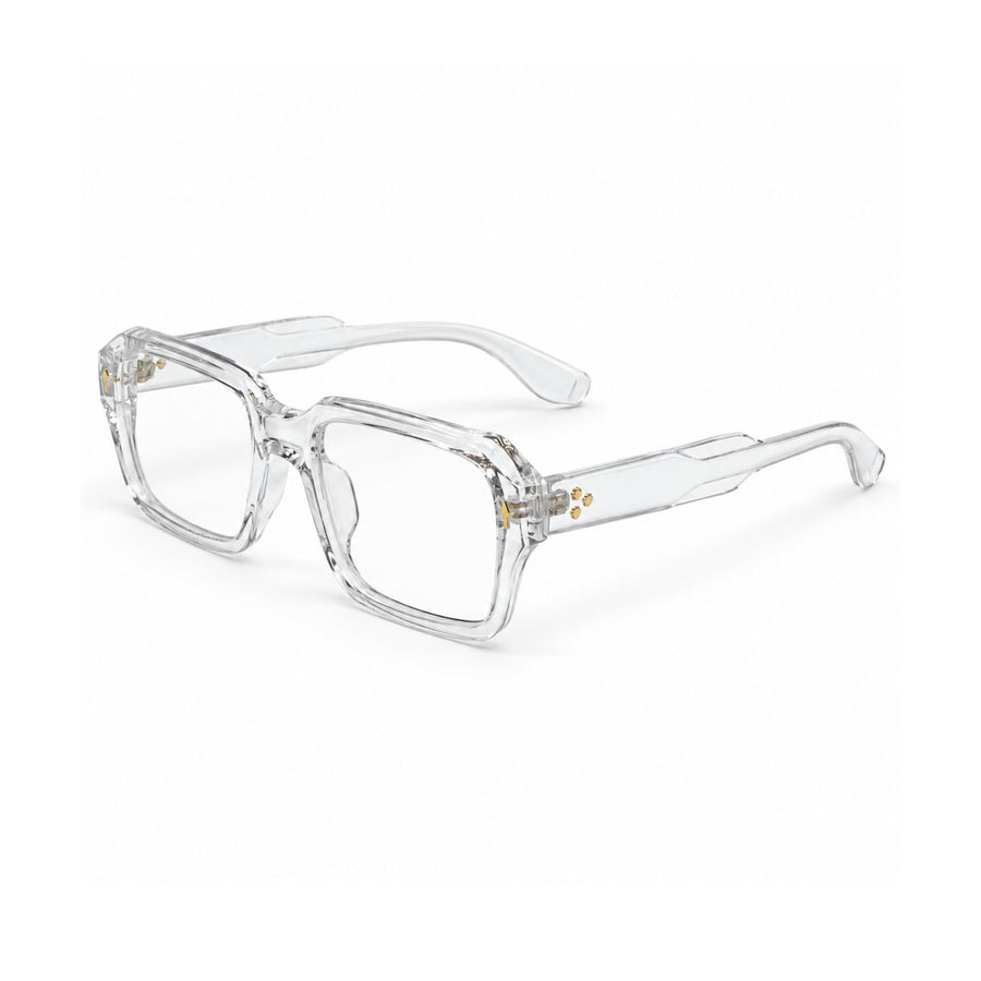 86319 VERLIN Rectangle Optical Frame in Clear Crystal - angled view