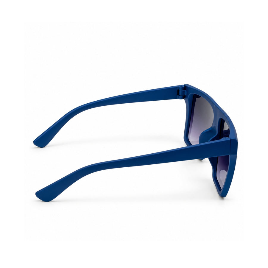 Boris VERLIN Flat Top Sunglasses in Navy Blue - temple and side view