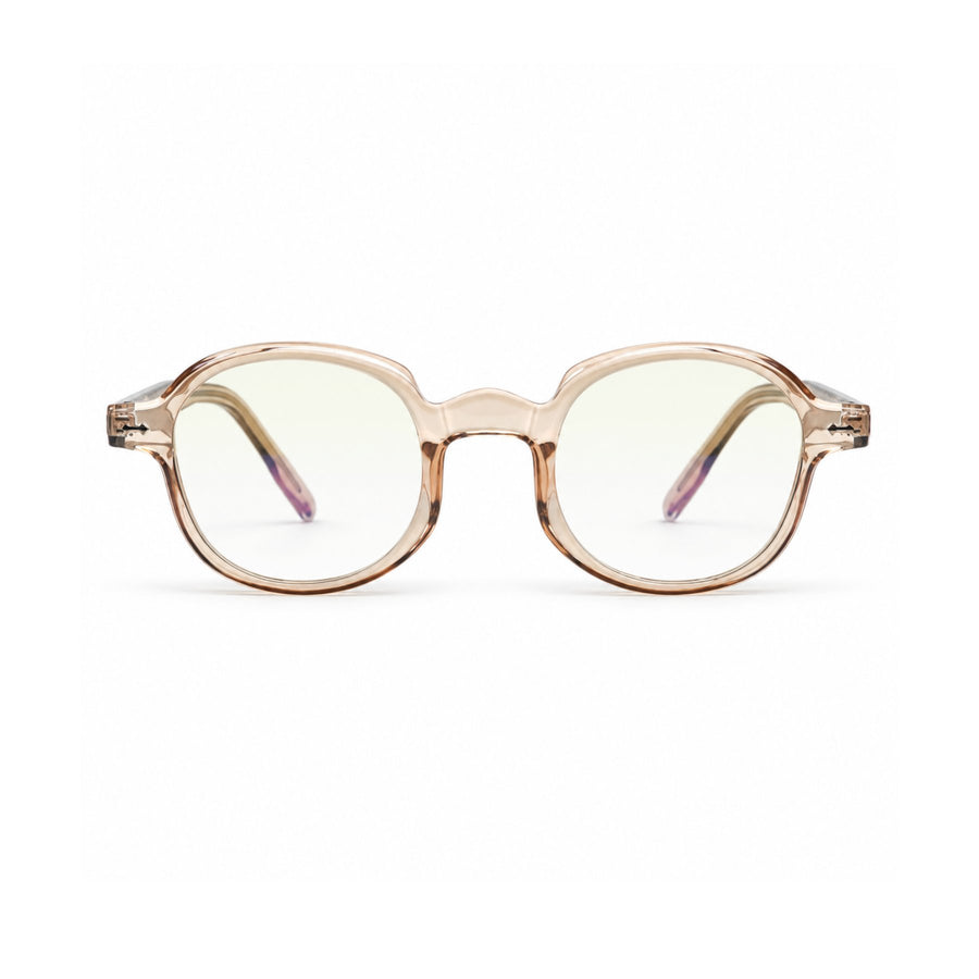 LBD-010 VERLIN Octagon Optical Frame in Tan - front view