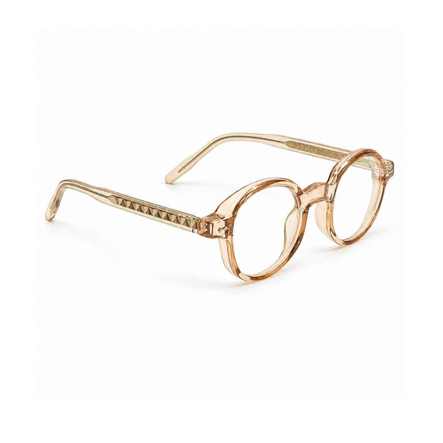 LBD-010 VERLIN Octagon Optical Frame in Tan - opposite angle