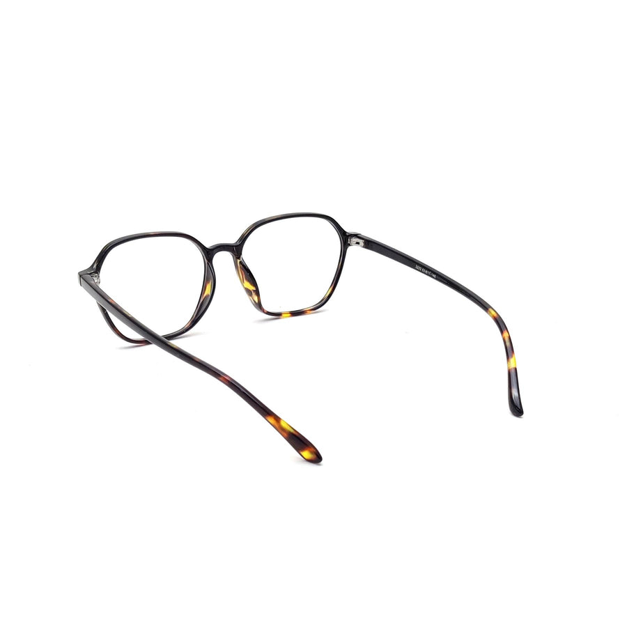 Verlin 3223 Rounded Square Optical Frame in Tiger — wide three-quarter view