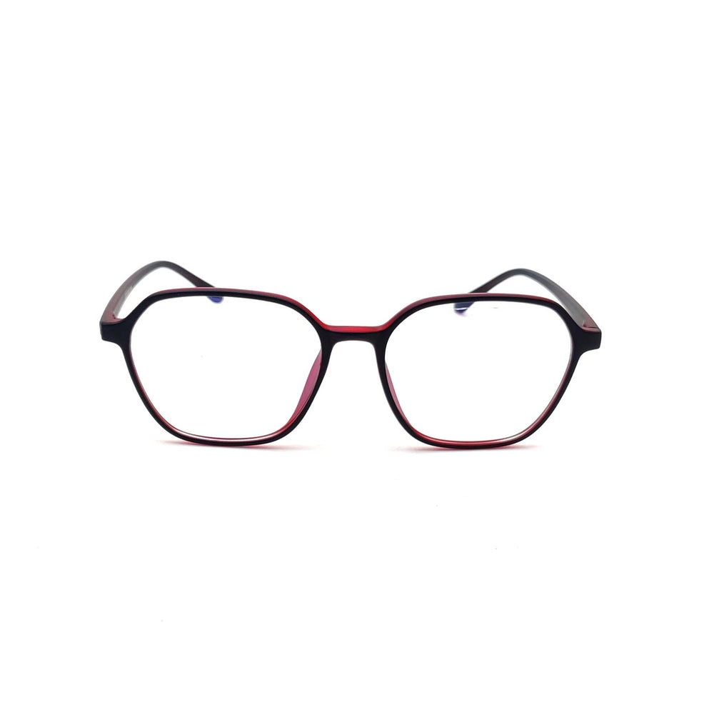 Verlin 3223 Rounded Square Eyeglass Frame – Red