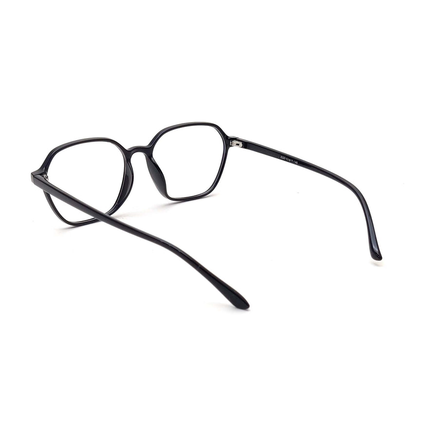 Verlin 3223 Rounded Square Optical Frame in Black — three-quarter view