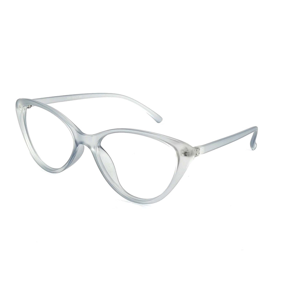 Verlin 3207 Cat-Eye Optical Frame in TP White — three-quarter view