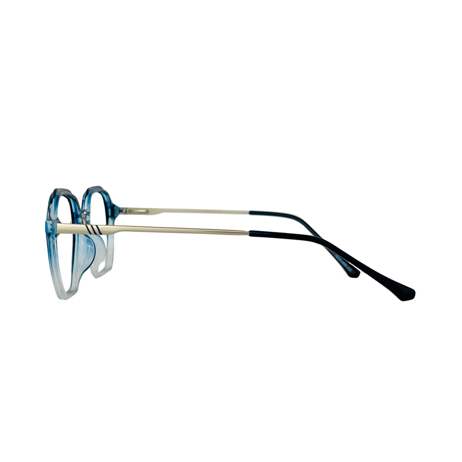 Verlin 62236 Geometric Eyeglass Frame – Dark Blue — side view