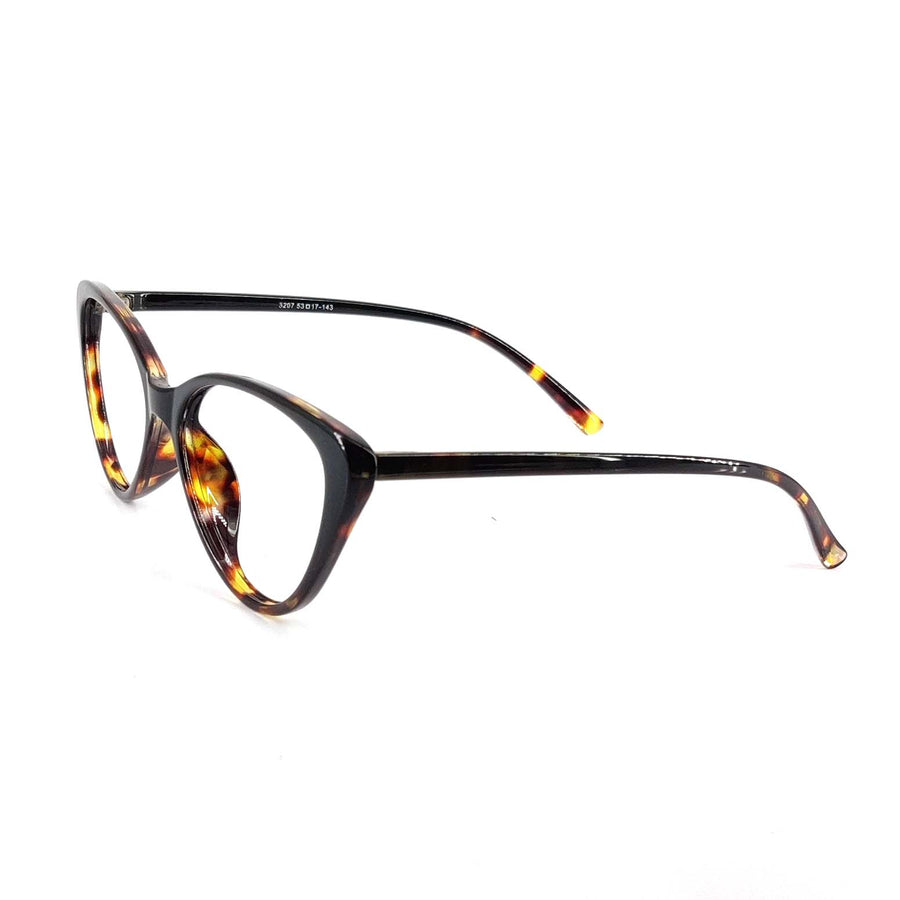 Verlin 3207 Cat-Eye Optical Frame in Tiger — three-quarter view
