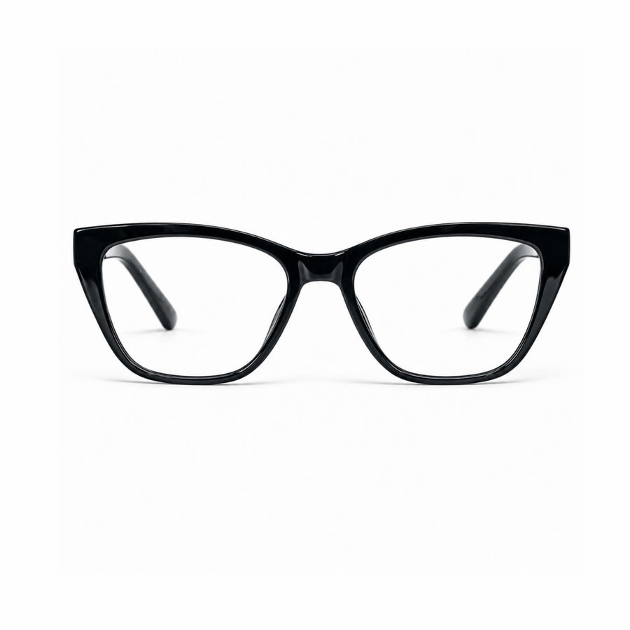 DOZY 33510 Women's Cat-Eye Optical Frame in Black — front view