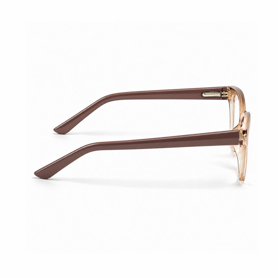 DOZY 33510 Women's Cat-Eye Optical Frame in Brown Peach — side view