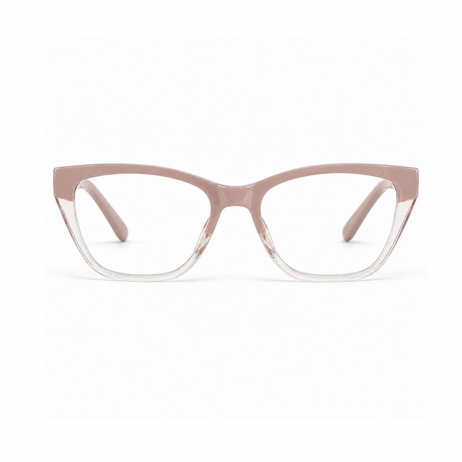 DOZY 33510 Women's Cat-Eye Optical Frame in Nude Clear — front view