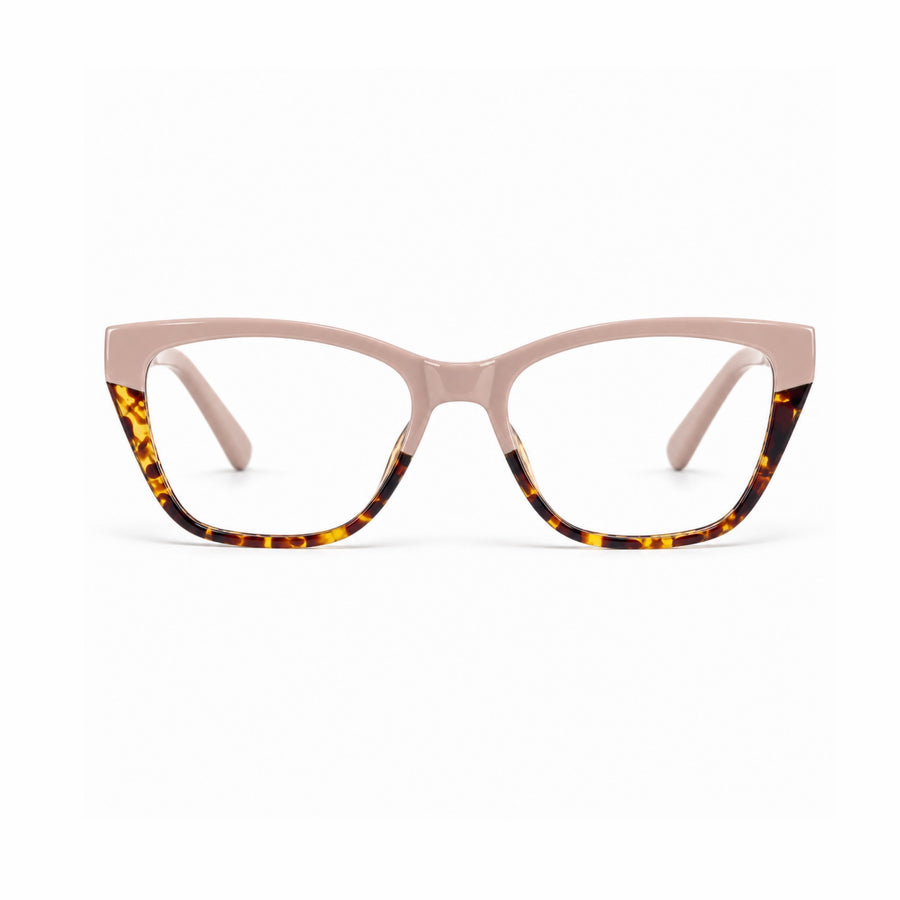 DOZY 33510 Women's Cat-Eye Optical Frame in Nude Tortoise — front view