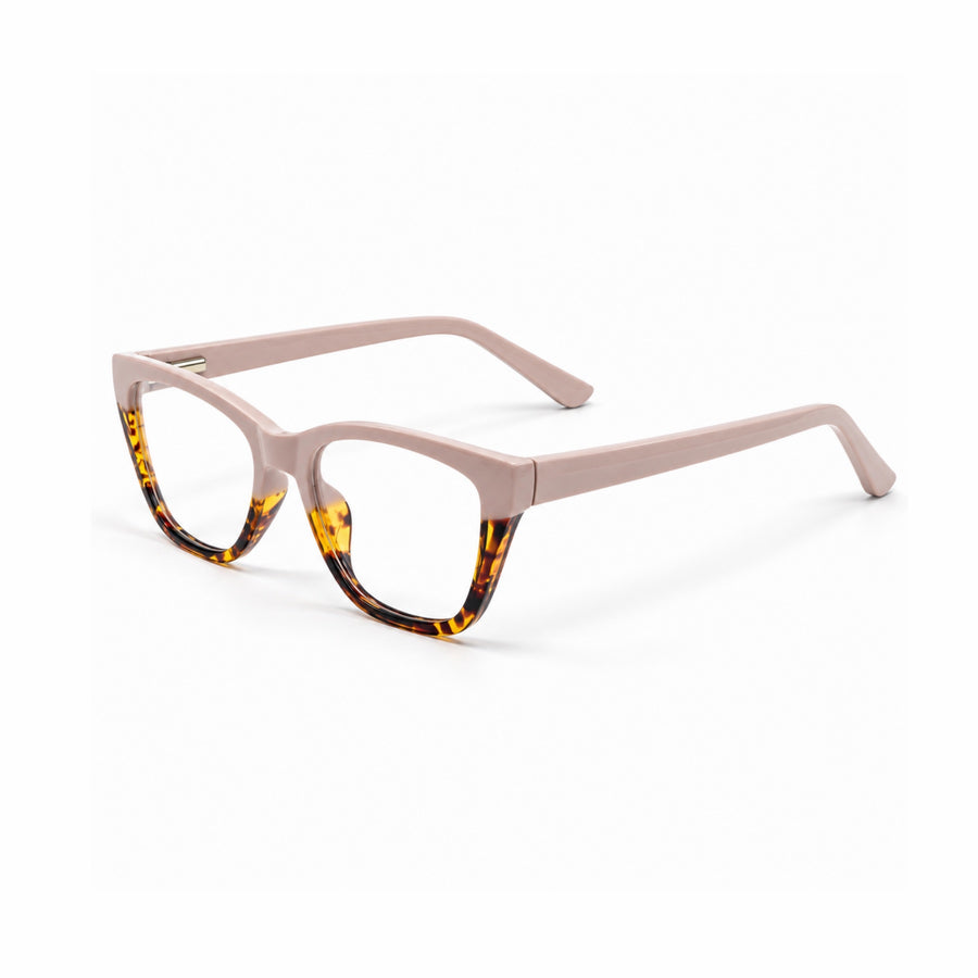 DOZY 33510 Women's Cat-Eye Optical Frame in Nude Tortoise — three-quarter view