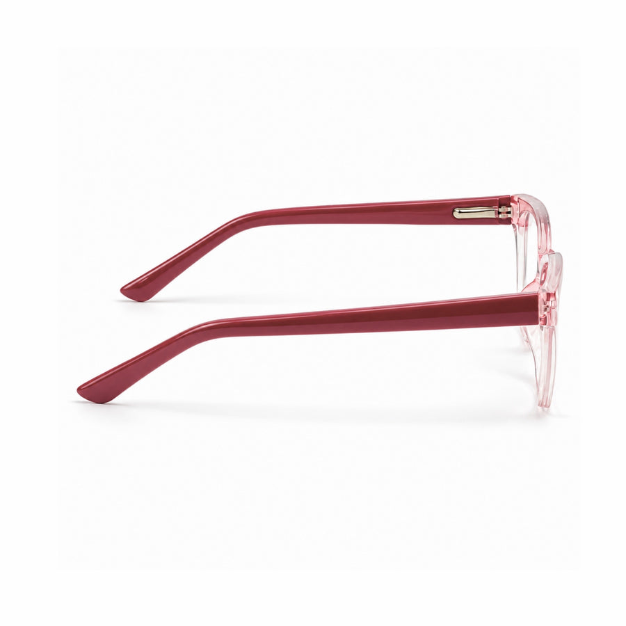 DOZY 33510 Women's Cat-Eye Optical Frame in Pink Clear — side view