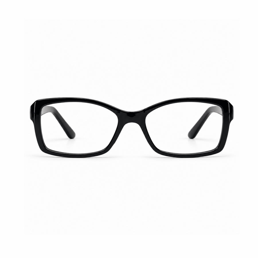DOZY 35001 Women's Rectangle Optical Frame in Black — front view