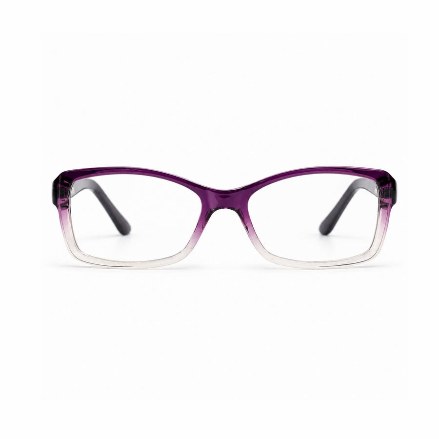 DOZY 35001 Women's Rectangle Optical Frame in Purple Clear — front view