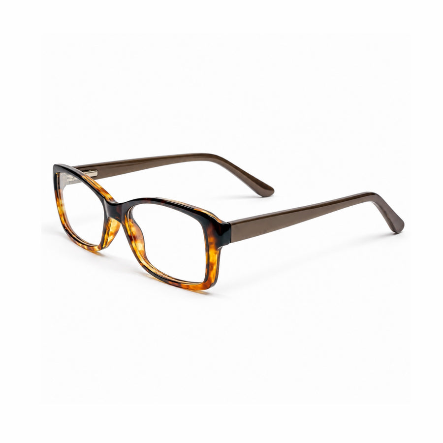 DOZY 35001 Women's Rectangle Optical Frame in Tortoise — three-quarter view