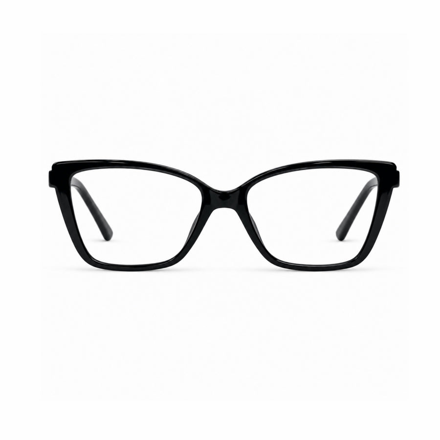 DOZY 35502 Women's Cat-Eye Optical Frame in Black — front view