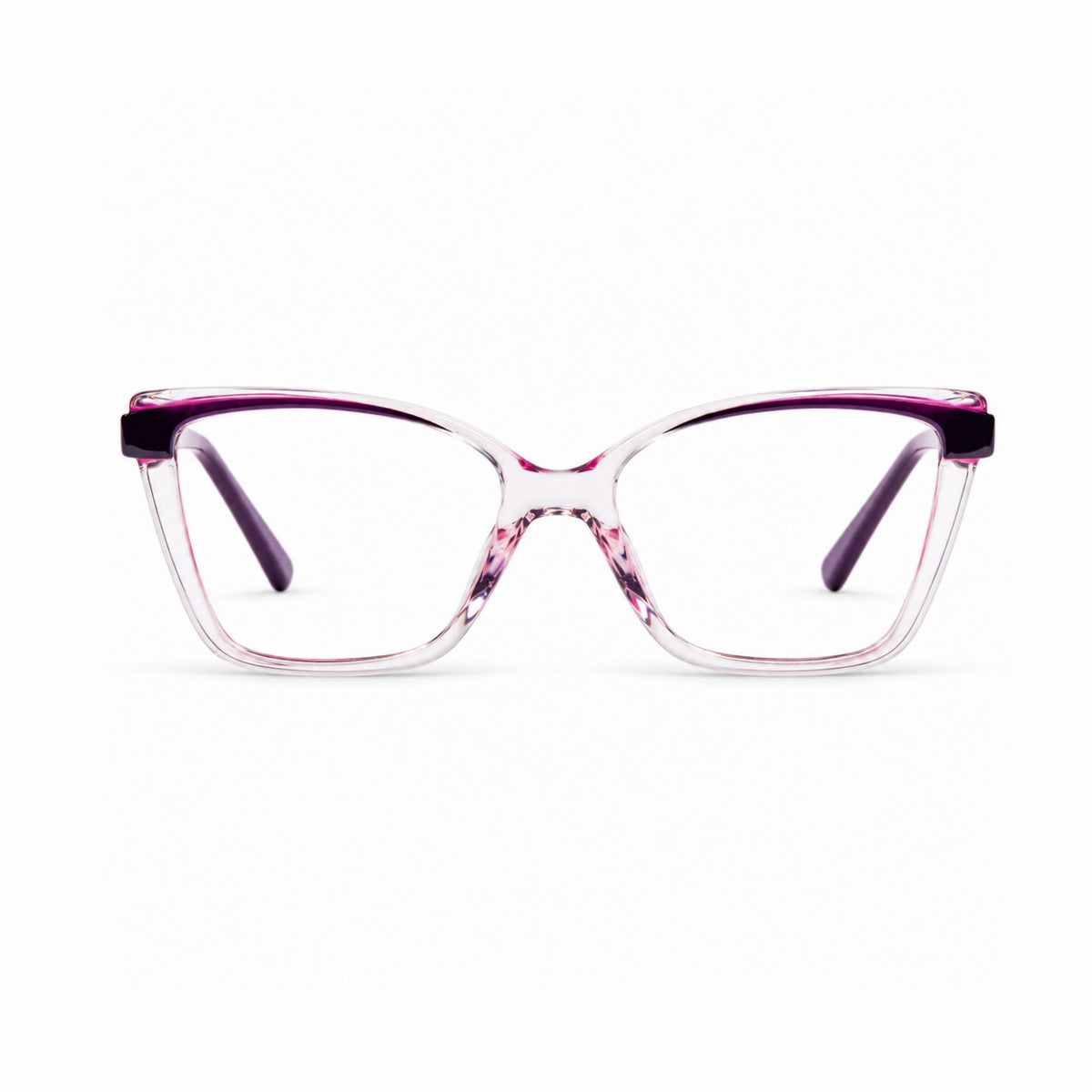 DOZY 35502 Women's Cat-Eye Optical Frame in Purple Pink — front view