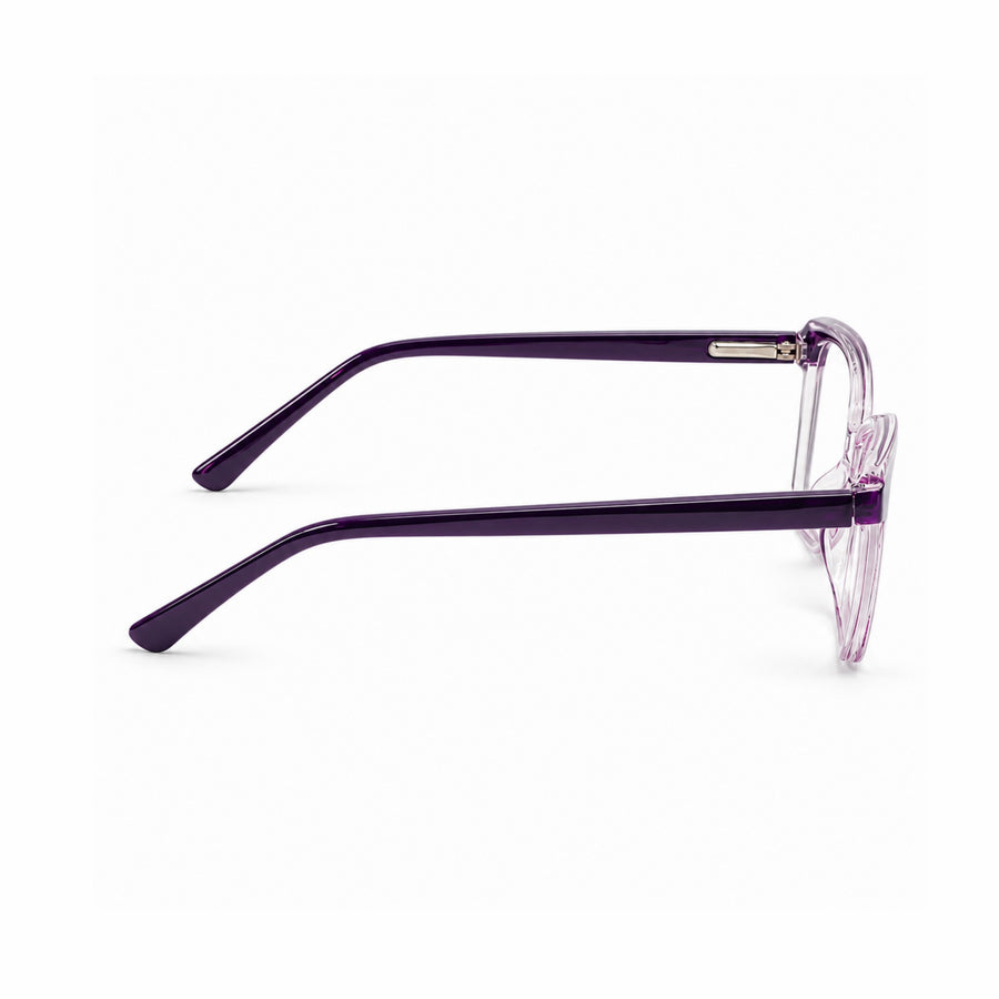 DOZY 35502 Women's Cat-Eye Optical Frame in Purple Pink — side view