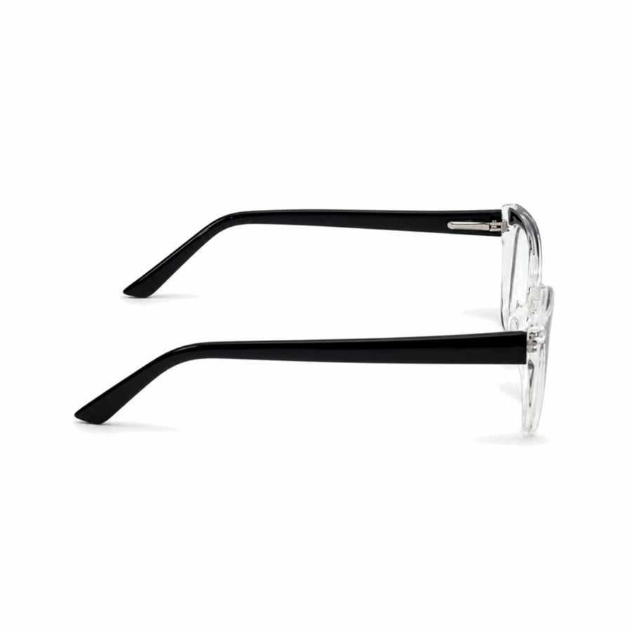 DOZY 35503 Women's Cat-Eye Optical Frame in Black Clear — side view
