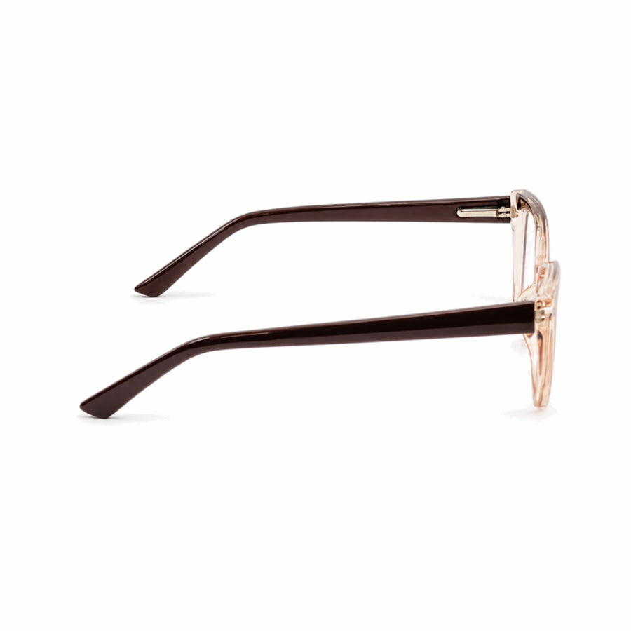 DOZY 35503 Women's Cat-Eye Optical Frame in Brown Peach — side view