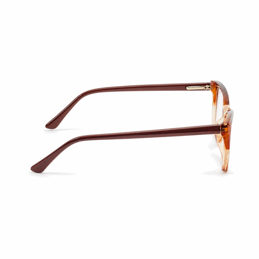 DOZY 35505 Women's Cat-Eye Optical Frame in Brown Peach — side view