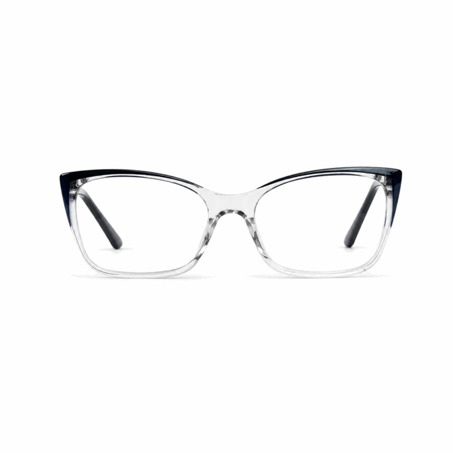 DOZY 35505 Women's Cat-Eye Optical Frame in Navy Clear — front view
