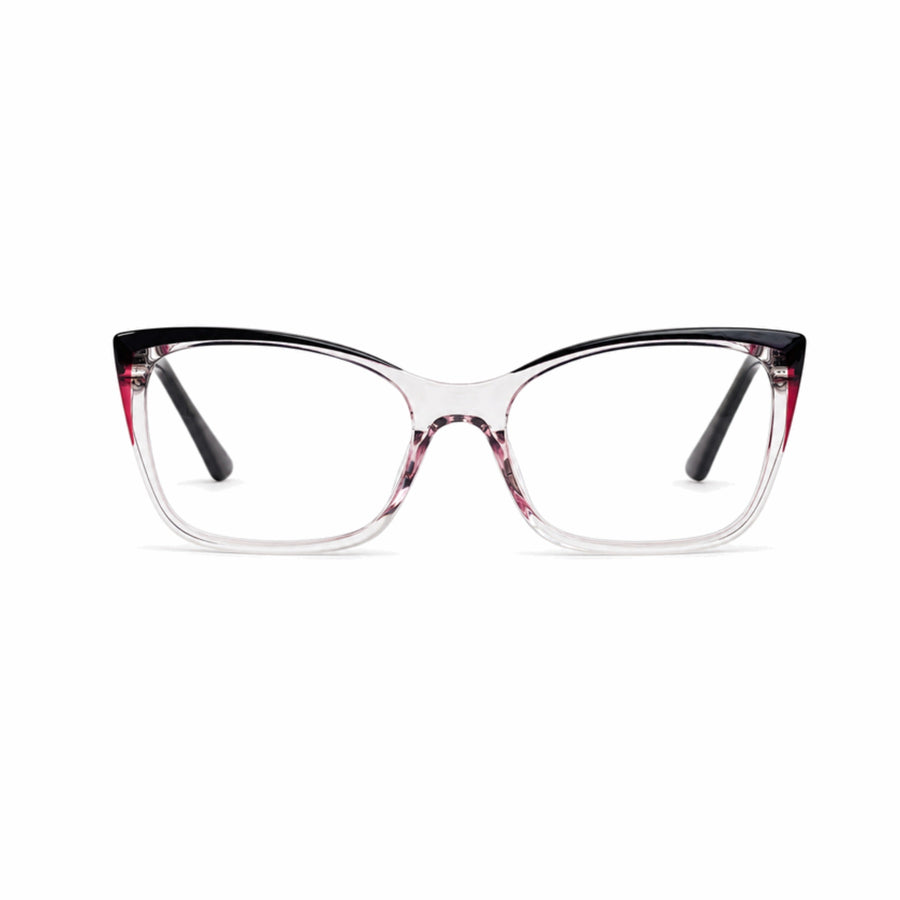 DOZY 35505 Women's Cat-Eye Optical Frame in Navy Red — front view