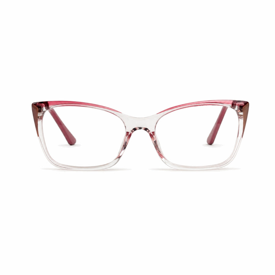 DOZY 35505 Women's Cat-Eye Optical Frame in Red Pink — front view