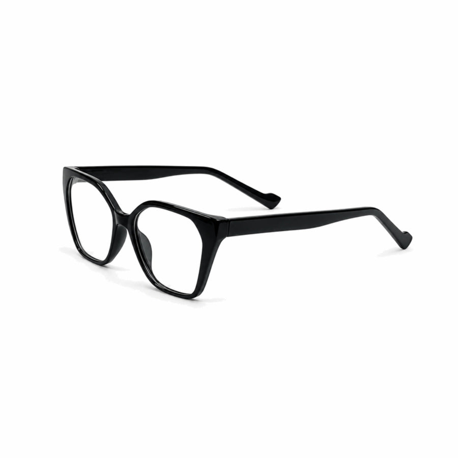 DOZY 35506 Women's Geometric Optical Frame in Black — three-quarter view