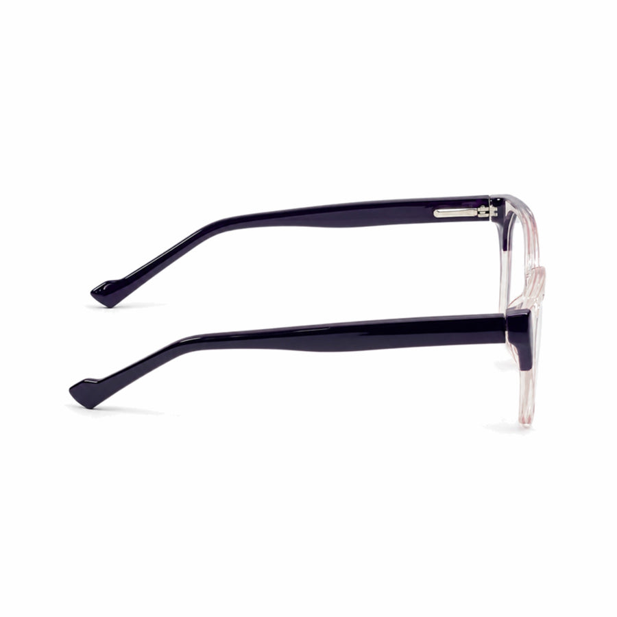DOZY 35506 Women's Geometric Optical Frame in Purple Pink — side view