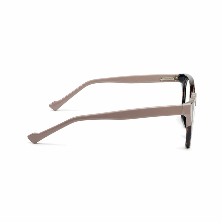 DOZY 35506 Women's Geometric Optical Frame in Tortoise — side view